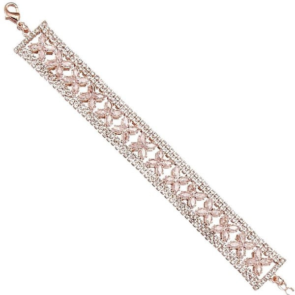 Butterfly Clover Rhinestone Link Bracelet