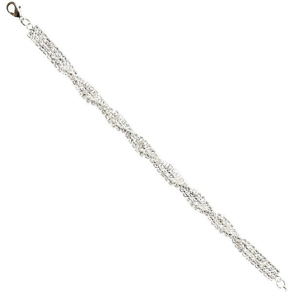 Sophisticated Twisted Cubic Zirconia Link Bracelet