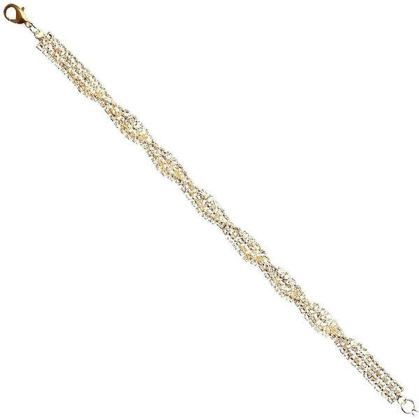 Sophisticated Twisted Cubic Zirconia Link Bracelet