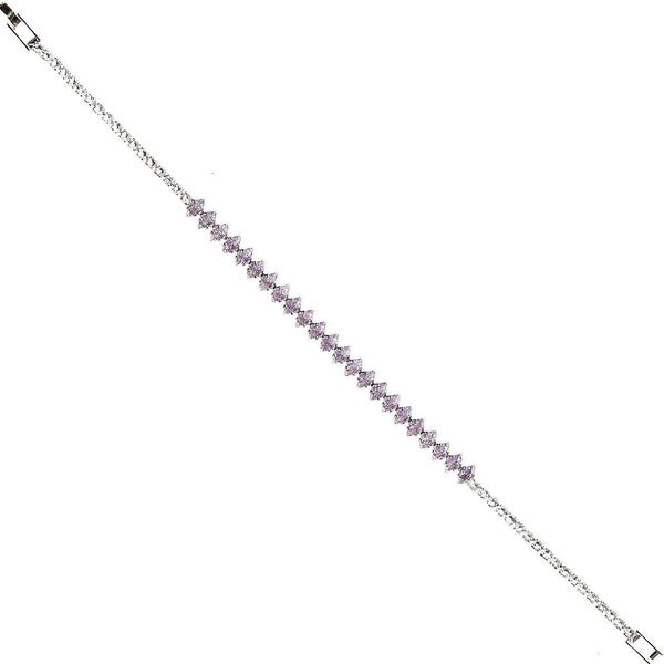 Rhombus Cut Single Line Cubic Zirconia Bracelet