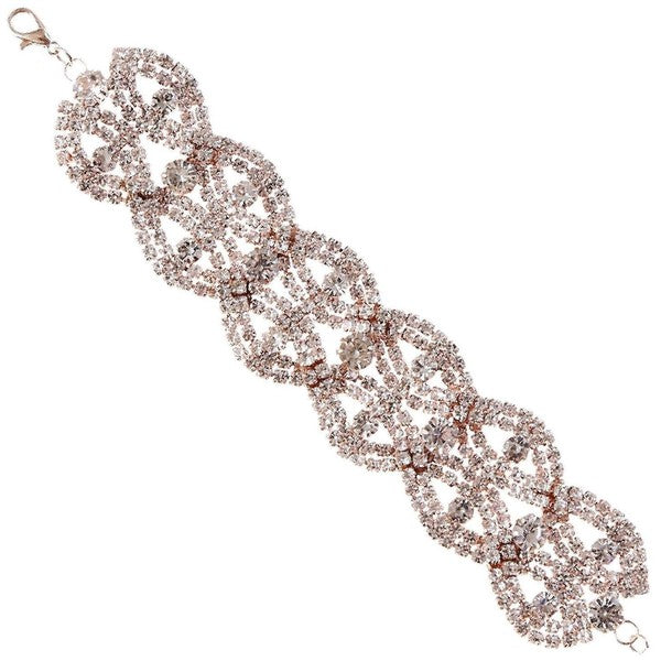 Sophisticated Circle Rhinestone Link Bracelet