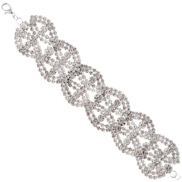 Sophisticated Circle Rhinestone Link Bracelet
