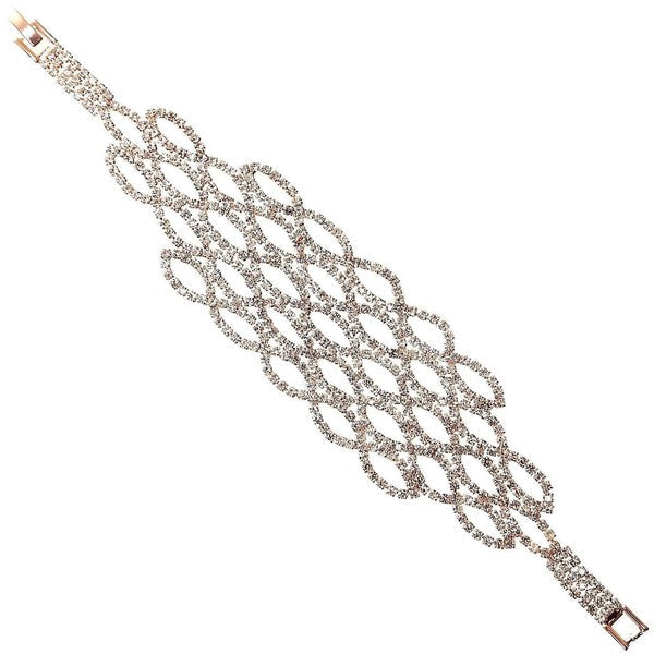 Oval Cloud Dazzling Rhinestone Link Bracelet