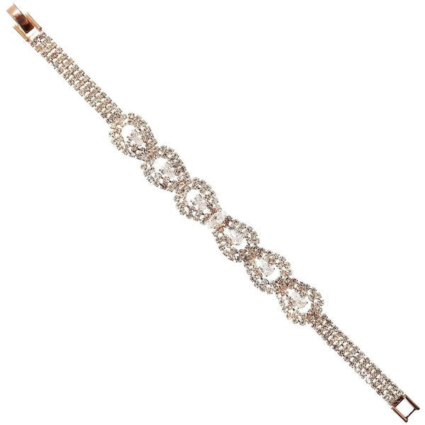 Pear Teardrop CZ Accent Rhinestone Bracelet