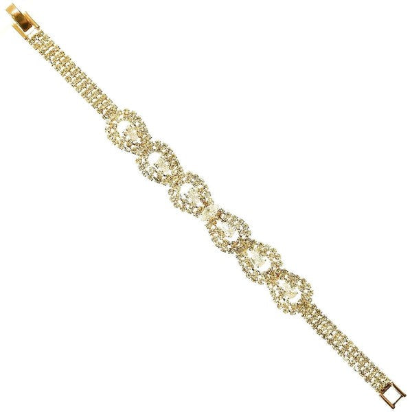 Pear Teardrop CZ Accent Rhinestone Bracelet