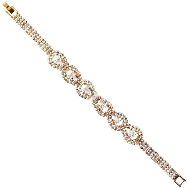 Pear Teardrop CZ Accent Rhinestone Bracelet