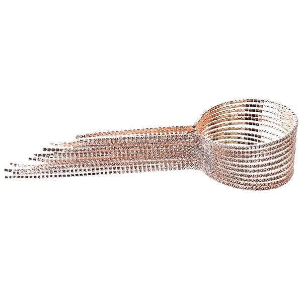 Brilliant 10 Row w Dangle Tassel Spring Bracelet