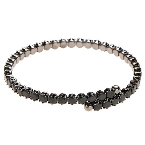 Slingle Line Crown Rhinestone Spring Wrap Bracelet