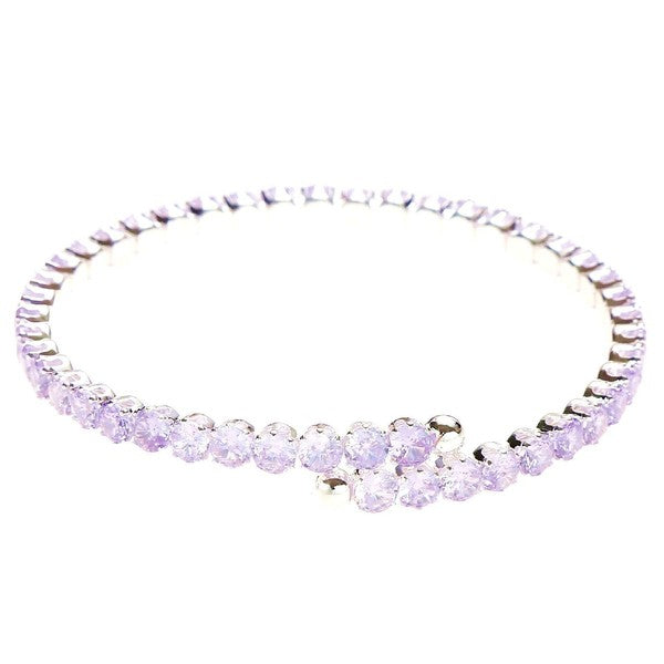Slingle Line Crown Rhinestone Spring Wrap Bracelet
