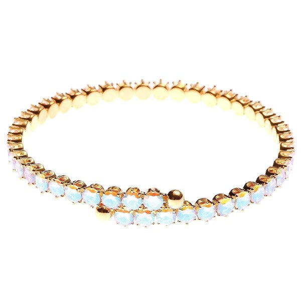 Slingle Line Crown Rhinestone Spring Wrap Bracelet