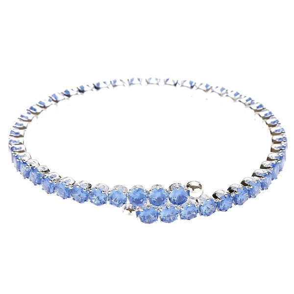 Slingle Line Crown Rhinestone Spring Wrap Bracelet