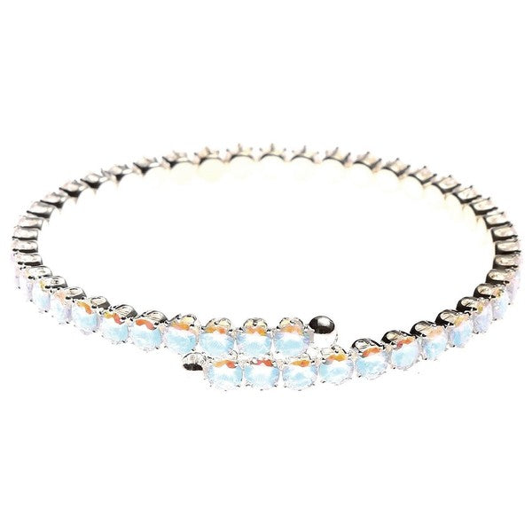 Slingle Line Crown Rhinestone Spring Wrap Bracelet