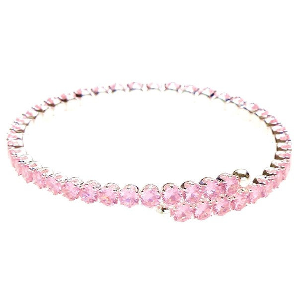 Slingle Line Crown Rhinestone Spring Wrap Bracelet
