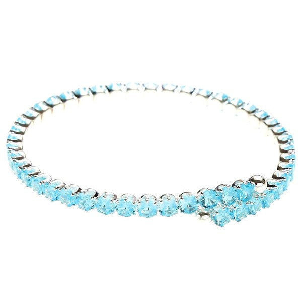 Slingle Line Crown Rhinestone Spring Wrap Bracelet