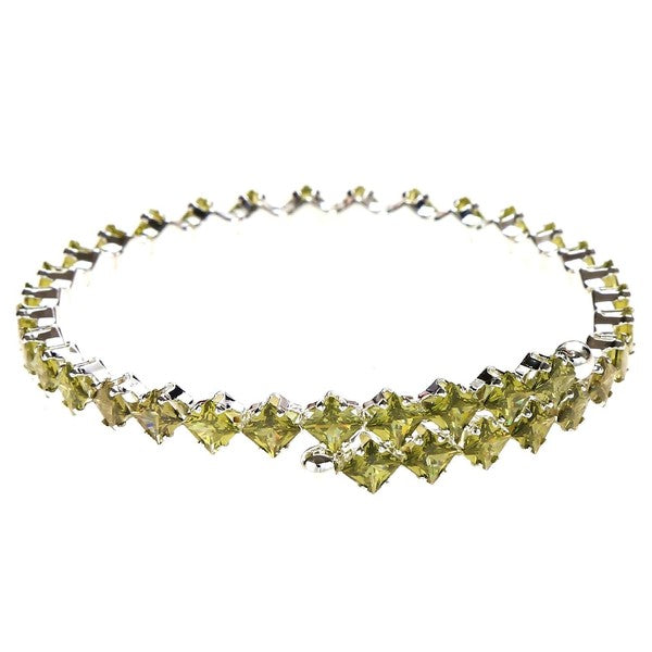 Slingle Line Halo Square Rhinestone Wrap Bracelet