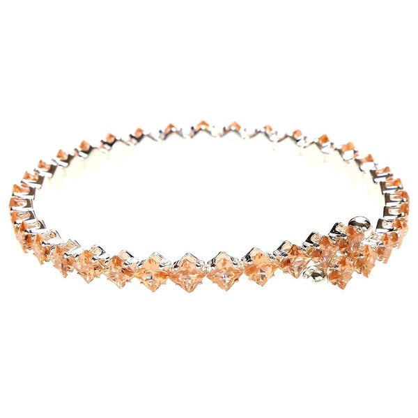 Slingle Line Halo Square Rhinestone Wrap Bracelet