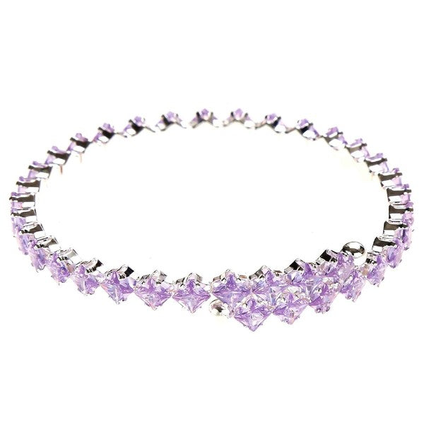 Slingle Line Halo Square Rhinestone Wrap Bracelet