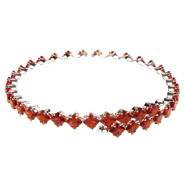 Slingle Line Halo Square Rhinestone Wrap Bracelet