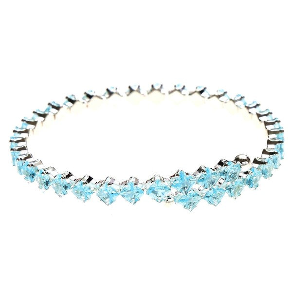 Slingle Line Halo Square Rhinestone Wrap Bracelet
