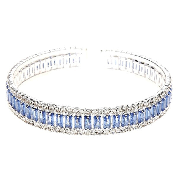 Halo Baquette Rhinestone Combination Wrap Bracelet