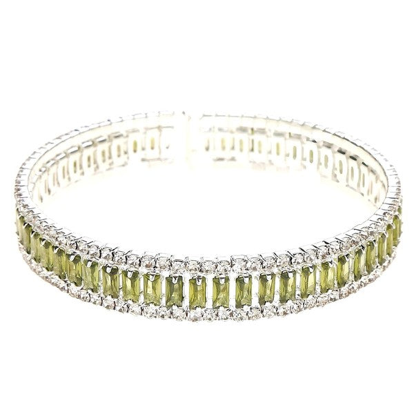 Halo Baquette Rhinestone Combination Wrap Bracelet