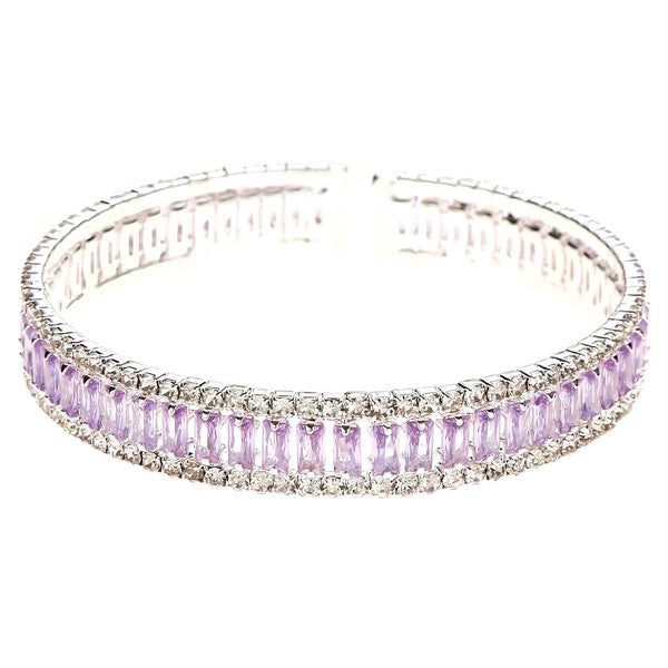 Halo Baquette Rhinestone Combination Wrap Bracelet