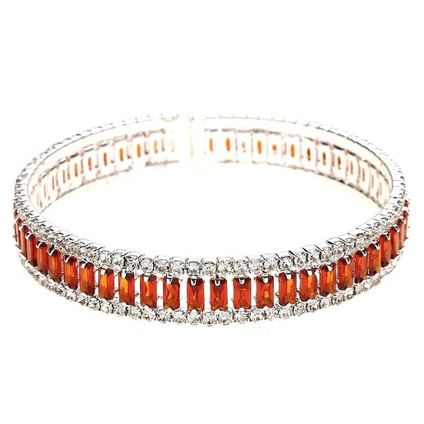 Halo Baquette Rhinestone Combination Wrap Bracelet