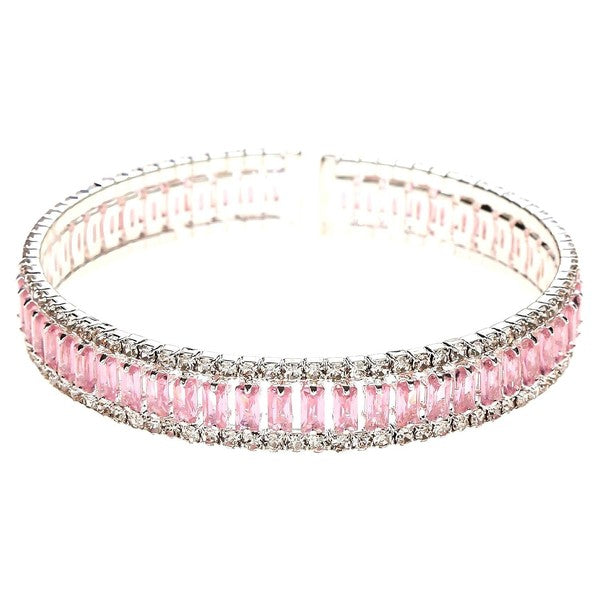 Halo Baquette Rhinestone Combination Wrap Bracelet