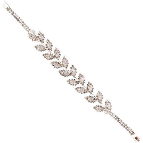 Marquise Oval Leaves CZ Spring Wrap Bracelet