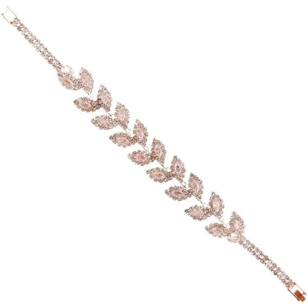 Marquise Oval Leaves CZ Spring Wrap Bracelet