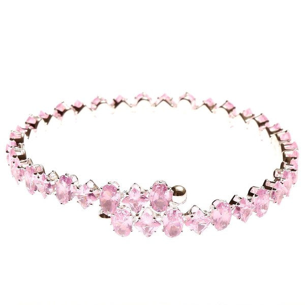 Marquise Oval Sole Line CZ Spring Wrap Bracelet
