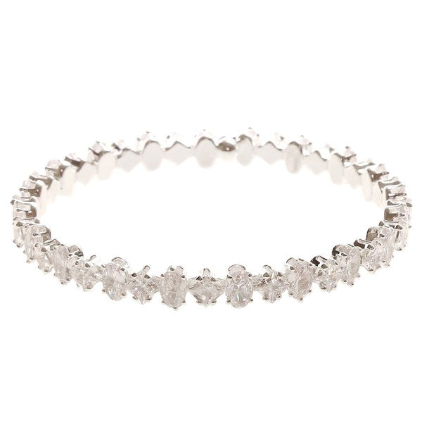 Marquise Oval Sole Line CZ Spring Wrap Bracelet