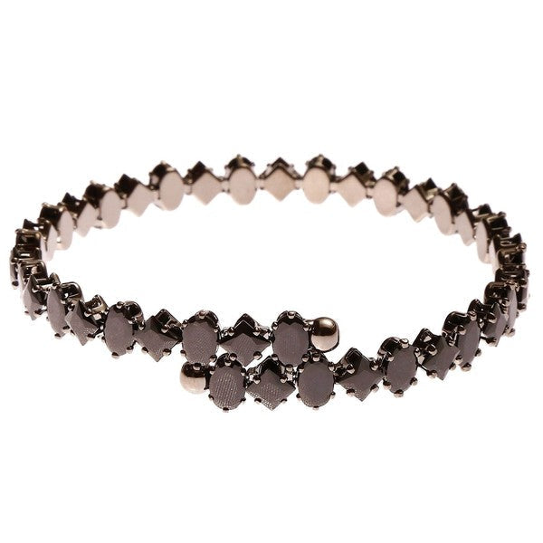 Marquise Oval Sole Line CZ Spring Wrap Bracelet