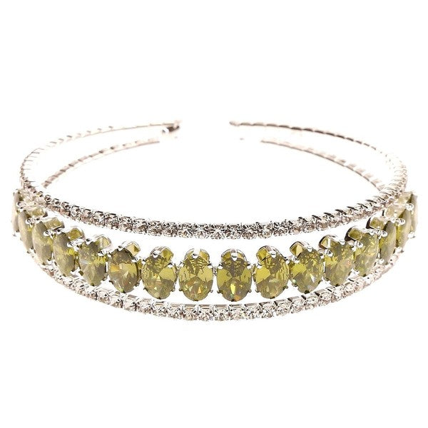 Oval Crown Foot Cubic Zirconia Spring Bracelet