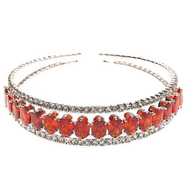 Oval Crown Foot Cubic Zirconia Spring Bracelet