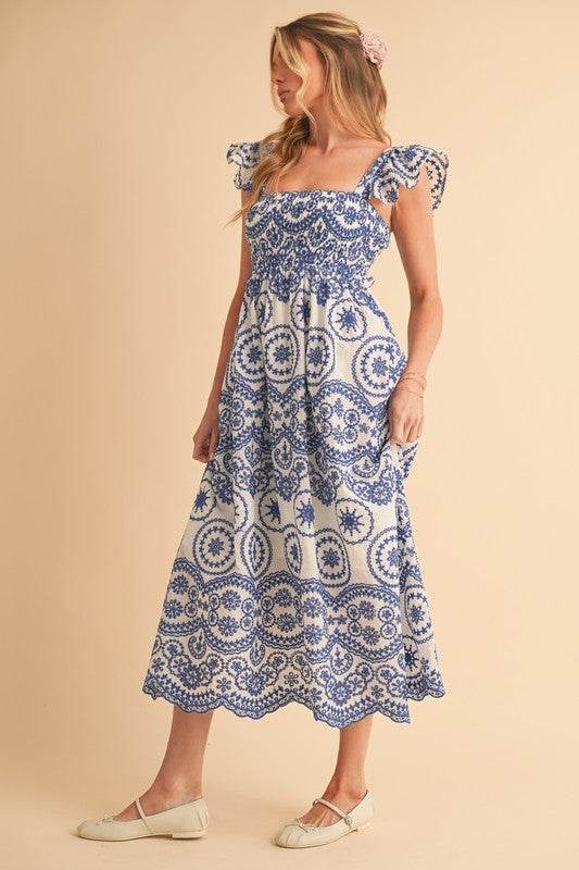 Barb Embroidered Maxi Sundress