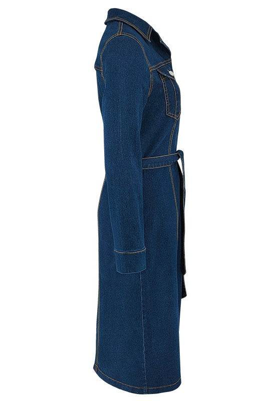 WOMEN FASHION DENIM LONG MAXI DRESS