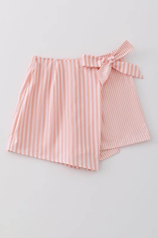 Striped skort with bow
