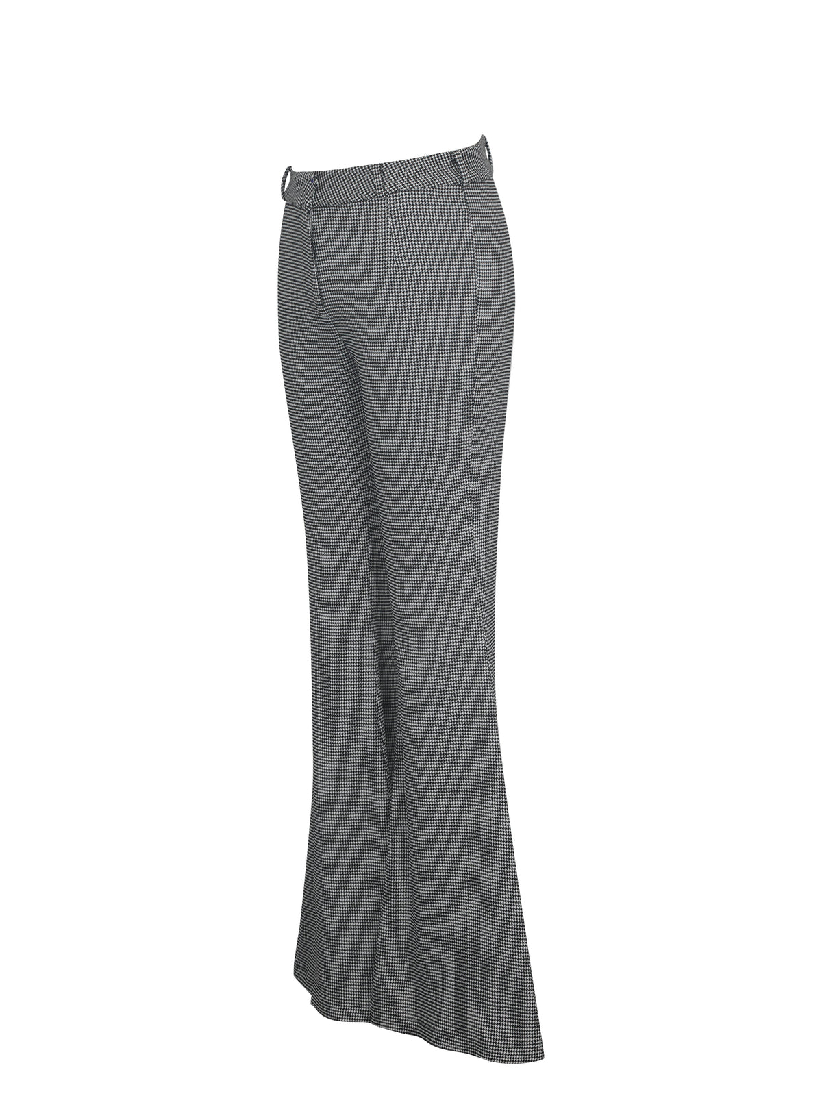 Ulli Micro-Houndstooth Flared Pants