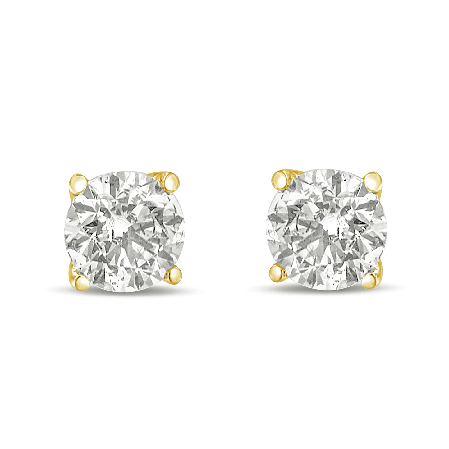 14K White Gold 1.0 Cttw Round Brilliant Cut Lab Grown White Diamond 4-Prong Classic Solitaire Stud Earrings (F-G Color, VS1-VS2 Clarity)