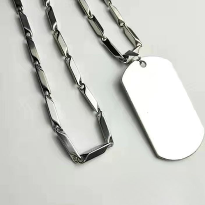 Custom Necklace Female Pendant Dog Tag Personalized Stainless Steel Ladies Birthday Gift