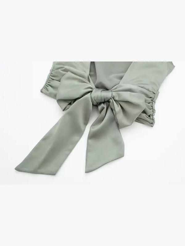Satin Sleeveless Backless Top