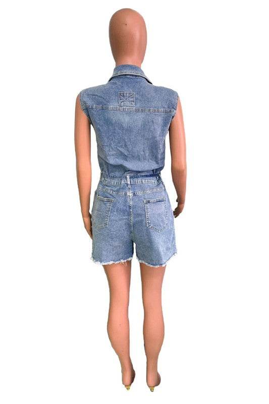 WOMEN FASHION DENIM ROMPERS