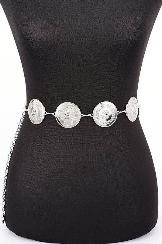 Round Disk Shiny Fashion Chain Belt