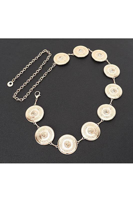 Round Disk Shiny Fashion Chain Belt