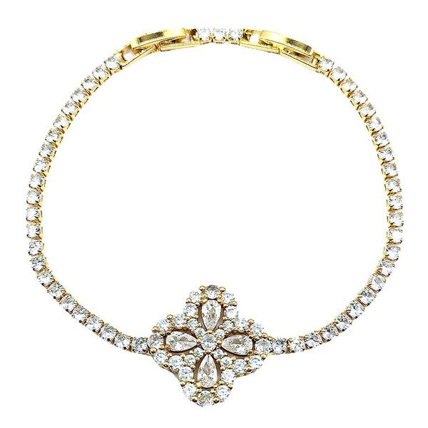 Radiant Clover Flower Bold Tennis Bracelet