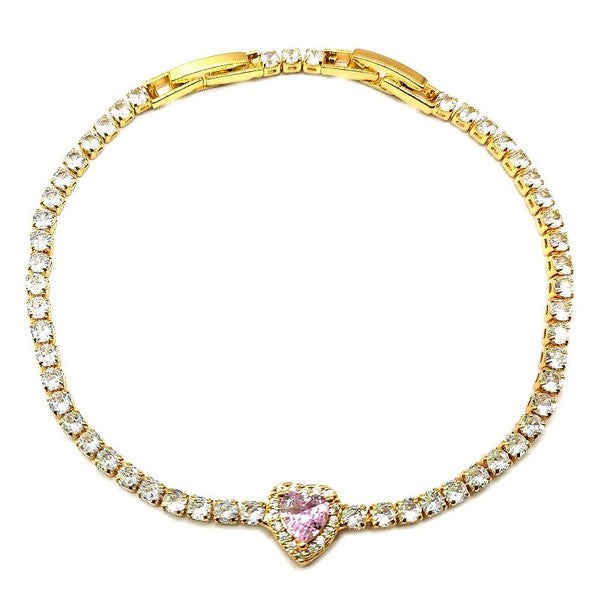 Radiant Heart Bold Rhinestone Tennis Bracelet