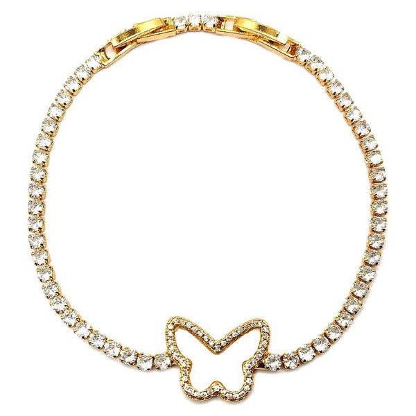 Radiant Butterfly Outline Tennis Bracelet