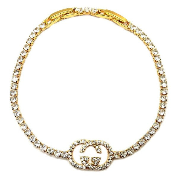 GG Rhinestone Bold Tennis Bracelet