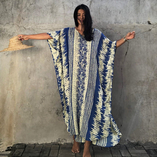 Rayon Snake Pattern Positioning Robe Sun Protection Beach Jacket Blouse Seaside Vacation Dress Women